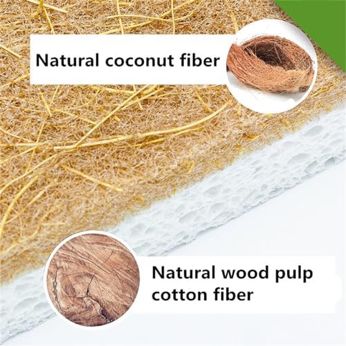 16 Pack Natural Cellulose Biodegradable Sponges, Non Scratch Kitchen Cleaning Sponge, Eco Friendly Coconut Fiber and Wood Cellulose Scrubber Sponge, Household Cleaning Sponges for Kitchen Dishwashing - Image 4