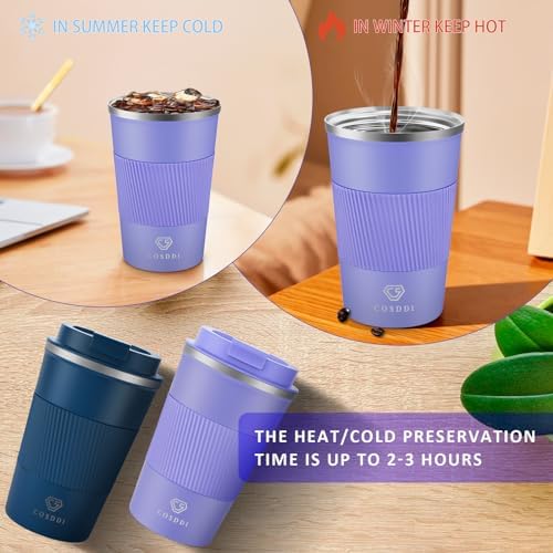 CS COSDDI 12 oz Coffee mug - Stainless Steel Coffee Cup with Leakproof Lid - Image 4