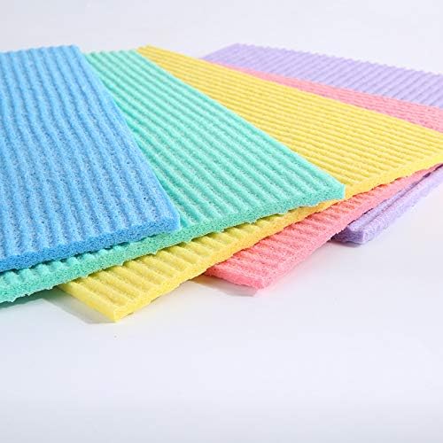 Reusable Cleaning Cellulose Sponge Cloths Absorbent Wipes Clean Kitchen Car Dish Eco-Friendly Dishcloth Hand Towel Auto - 1pack (5pcs) - Non Vacuum - Image 2