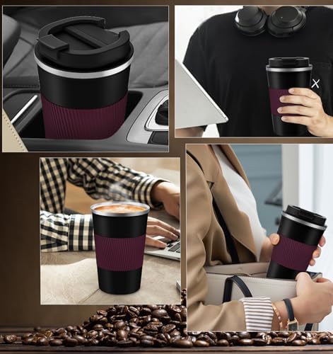 KETIEE Travel Mug 12oz, Insulated Coffee Mug with Leakproof Lid, Travel Coffee Mug Vacuum Stainless Steel Double Walled Reusable Coffee Cup for Hot and Iced Coffee Tea Water - Image 5