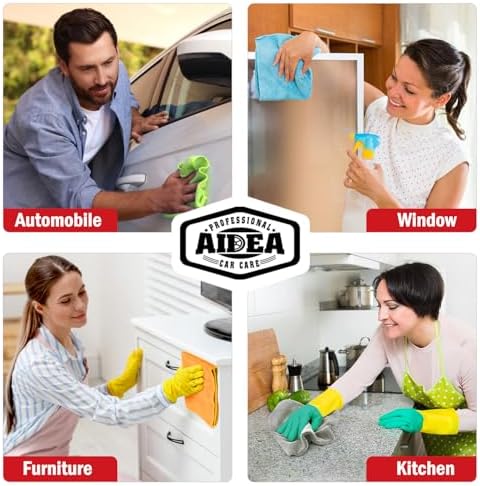 AIDEA Microfiber Cleaning Cloth 12 Pack, Microfiber Towels for Cars, Soft & Absorbent Cleaning Rags, Premium Lint Free Shop Towels for House, Kitchen, Car, 12inx16in - Image 5