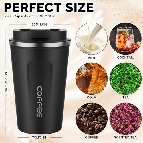 CS COSDDI 12 oz Coffee mug - Stainless Steel Coffee Cup with Leakproof Lid - Image 2