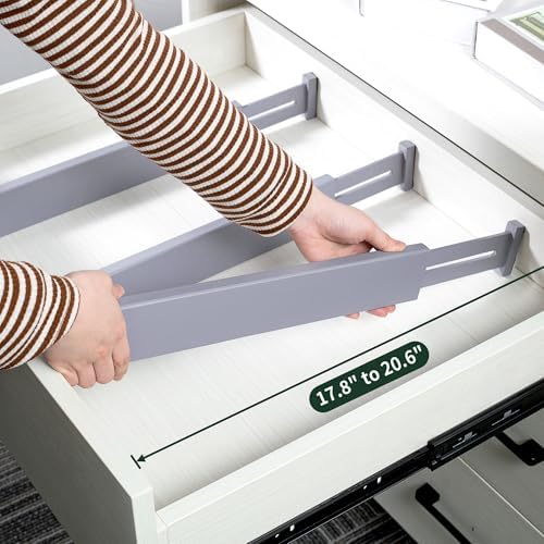 Utoplike Kitchen Drawer Dividers Large, Gray Drawers Organizers Adjustable - Image 3