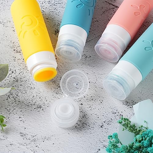 Zafit Travel Bottles for Toiletries, TSA Approved Travel Containers 3oz Leak Proof Travel Tubs Refillable Liquid Travel Accessories for Shampoo Conditioner Lotion Body Wash(Multicolored B) - Image 3