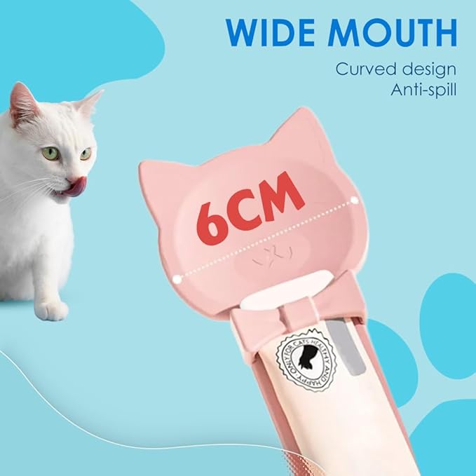 Cat Strip Feeder Spoon, 2025 New Cats Treat Dispenser, Cat Squeeze Treat Spoon for Puree and Bisque Delectables Lickable Wet Dispenser Sliding (3PCS-B)