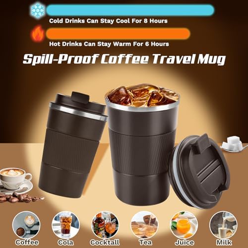 Vacuum Insulated Stainless Steel Travel Coffee Mug,Leak Proof Cup with Lid - Image 2