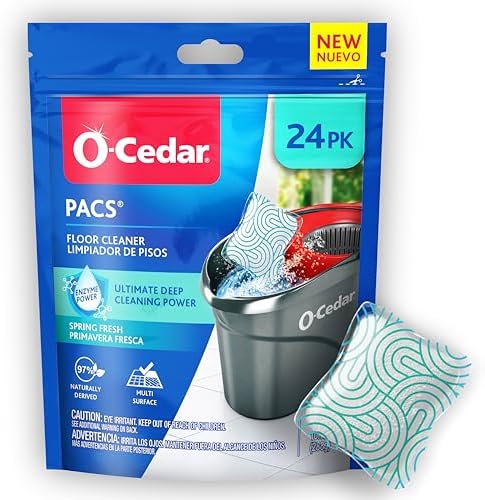 O-Cedar PACS Floor Cleaner, Spring Fresh Scent – 24 Count | Enzyme-Powered Pods for Streak-Free Cleaning on Wood, Tile & Laminate Floors by O-Cedar