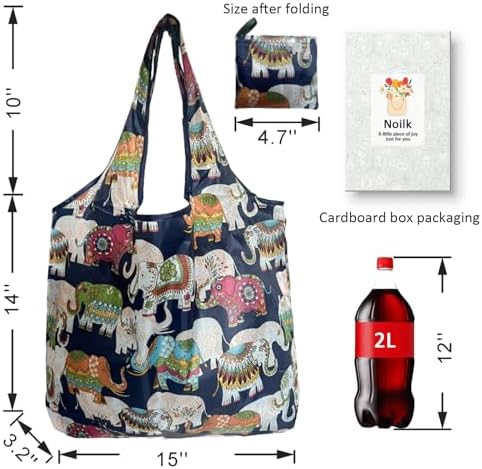 Reusable Grocery bags, 4 Pack - Lightweight And Compact, Grocery Totes Animal Printed, Machine Washable And Durable, Ideal For Groceries, Travel, And Daily Use - Image 3