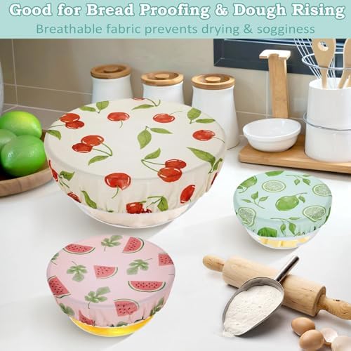 5Pcs Reusable Beeswax Elastic Bowl Covers for Bread Proofing and Food Cover - Image 4