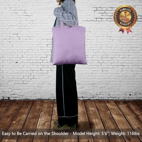 TOPDesign 6-Pack Economical 16"x15" Lavender Cotton Tote Bags, Lightweight Medium Reusable Grocery Shopping Cloth Bags, Suitable for DIY, Advertising, Promotion, Gift, Activity - Image 2