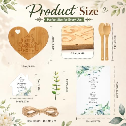 Geelin 31 Pcs Housewarming Gift Set, Heart Cutting Board Towels - Image 2