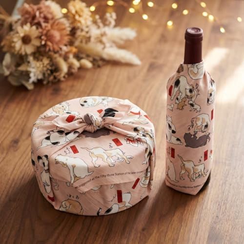 Furoshiki Japanese Wrapping Cloth, Large Size 27.6x27.6 Inch, Reusable Gift Wrap, Eco-Friendly Fabric for Bento Bag, Wine Bottle, Table Decor Washable & Wrinkle Resistant (CATS by Kuniyoshi caricature artist, 27.6"x27.6") - Image 5