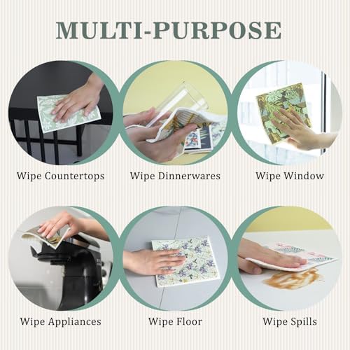 Swedish Dishcloths Dish Towels Set: Kitchen Cellulose Sponge Cloths (Fruit) - Image 2