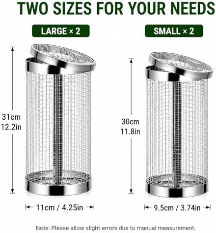 4PCS Inground Worm Composting Bin Turn Food Waste into Nutrient-Rich Soil Increase Soil Fertility Stainless Steel Composting Bin with Holes and Lid for Outdoor Garden Vegetable Patch Backyard - Image 5