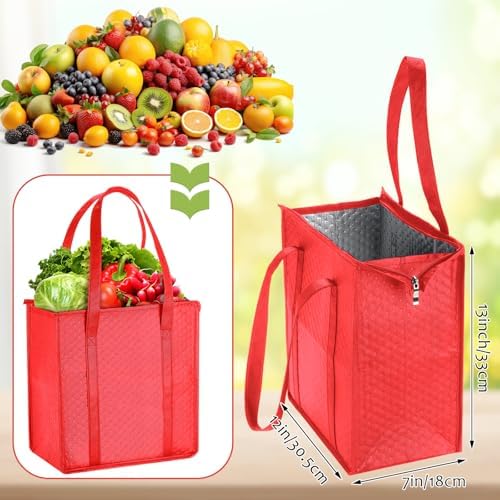 Paterr 4 Pcs Insulated Grocery Bags Reusable, with Zipper - Image 2