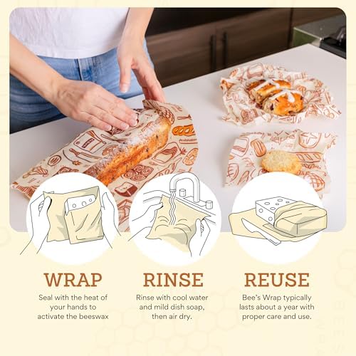 Bee's Wrap Beeswax Food Wraps, 3 Pack Assorted - Bakery Lane - Image 6