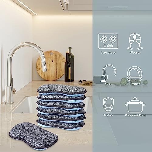 Multi-Purpose Scrub Sponges for Kitchen By Scrub- it - Non-Scratch Microfiber Sponge Along with Heavy Duty Scouring Power - Effortless Cleaning of Dishes, Pots and Pans All at Once(6 Pack, Large) - Image 3
