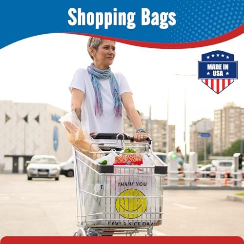 Fuxury 84000 (84K) Count Thank You Smile Plastic Shopping Bags with Handles - Image 5