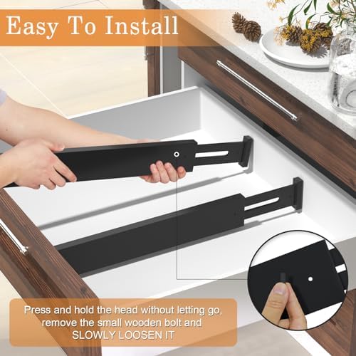 Bamboo Drawer Dividers, Adjustable Drawer Organizers, Fits 17.6–21" Drawers - Image 6