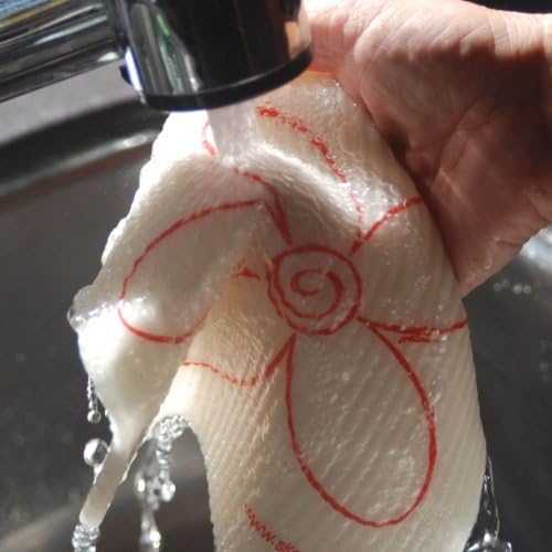 Skoy Cloth Eco-Friendly & Reusable Swedish Dishcloth, for Kitchen & Household Use, Plastic-Free Packaging, Dishwasher Safe, Designer Series – Whimsey/Carefree, White Cloth - 2-Pack - Image 3