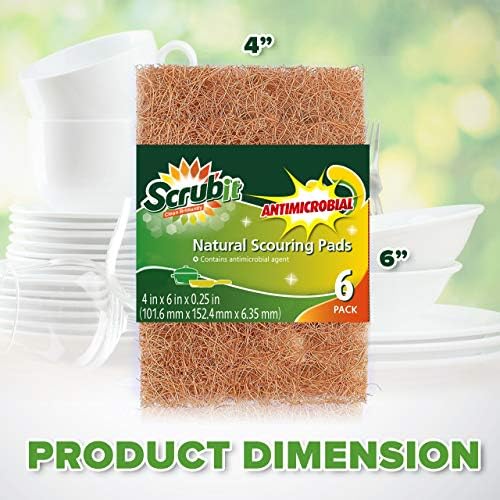 SCRUBIT Natural Scouring Pads (12 Pack) - Eco Friendly Scrubbing Pads for Kitchen Cleaning, Dishes, and Pots - Non-Scratch Kitchen Scrubbers - 100% Natural Sisal Fibers (12 Pack) - Image 7