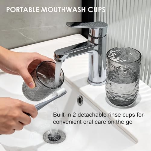 Travel Toothbrush Case, 2-in-1 Toothbrush Holder with Rinse Cups - Image 2