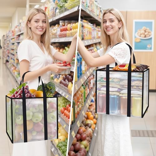 Reusable Grocery Bags, Clear Shopping Bags, 8 Pack, 33L - Image 2