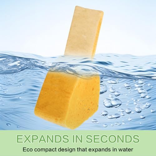 10-Count Kitchen Sponges, Compostable Thicker Pop-Up Sponges - Expanding, Non-Scratch, Plant-Based Dish Cellulose Sponges Car Wash Sponges (5 x 3.5 x 1.2 inches), Yellow - Image 5