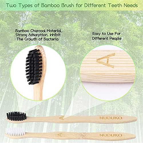 Bamboo Toothbrushes 10 Pack, Soft Bristle Toothbrush BPA Free Biodegradable - Image 3