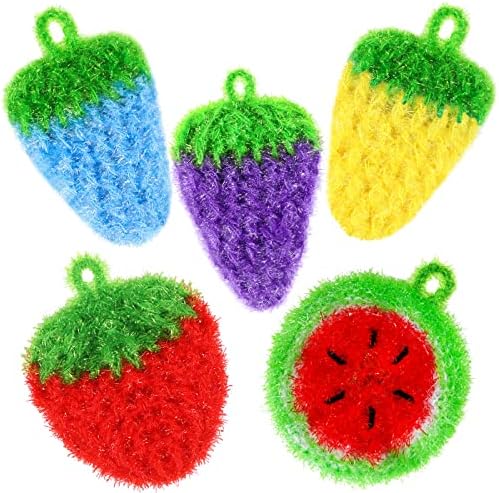 Vesici 10 Pcs Fruit Dish Scrubber Non Scratch Double Layer No Odor by Vesici
