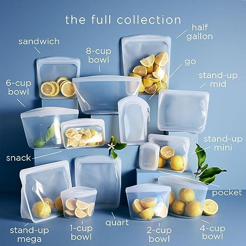 Stasher Premium Reusable Silicone Food Storage Bag, Snack, Aqua, 12 oz - Image 6