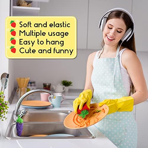 Vesici 10 Pcs Fruit Dish Scrubber Non Scratch Double Layer No Odor - Image 4