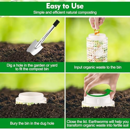 2 Packs Inground Worm Composter, Outdoor Worm Compost Bin Kit with Lid - Image 5