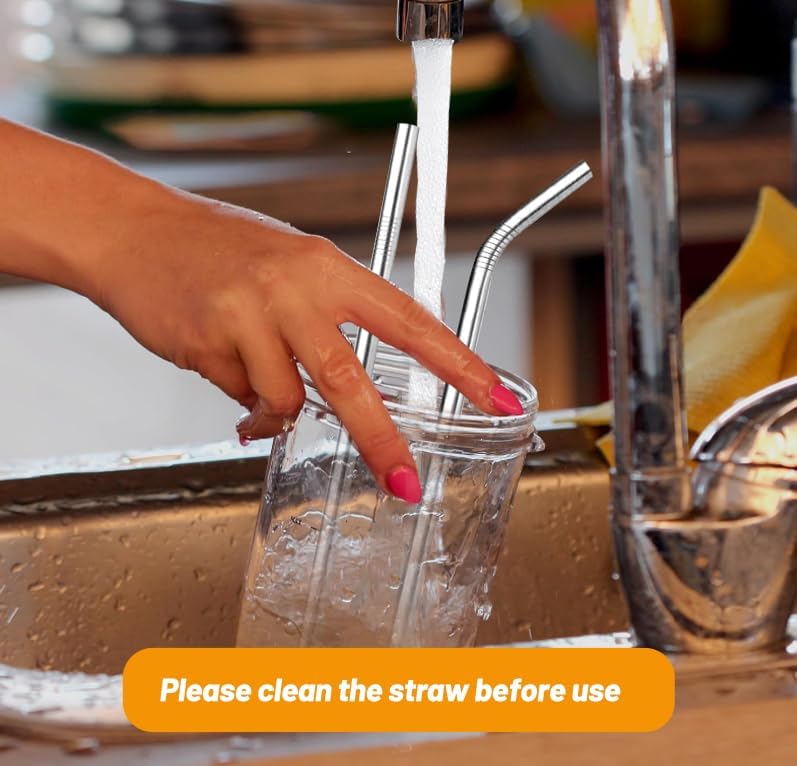 VEHHE 4 Pack 12.5-inchs Long Reusable Straws, Stainless Steel Straws - Image 5