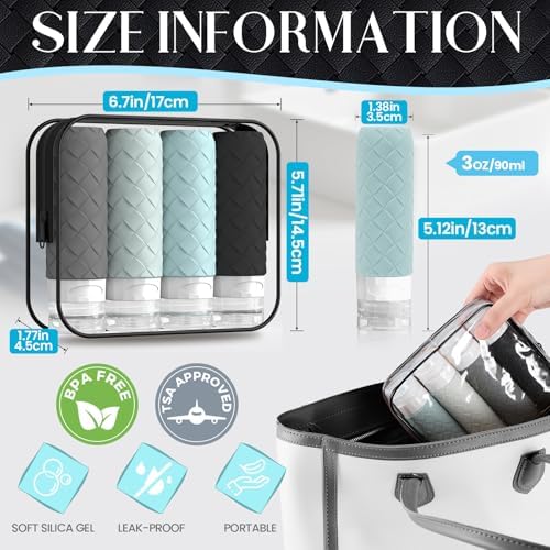 Silevoler Travel Bottles for Toiletries, TSA-Approved Travel Size Container - Image 3