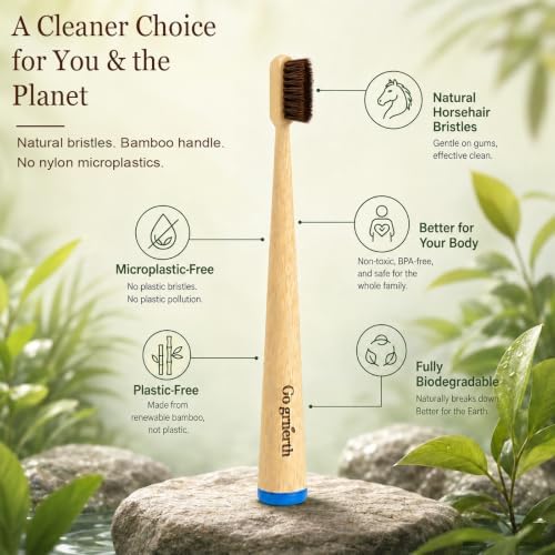 Horse Bristle & Bamboo Toothbrushes 6-Pack (Soft) - Image 3