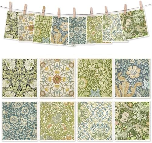 8 Packs Foliage Swedish Dishcloths, Blue Green Floral, 7 x 8 Inch by Unknown