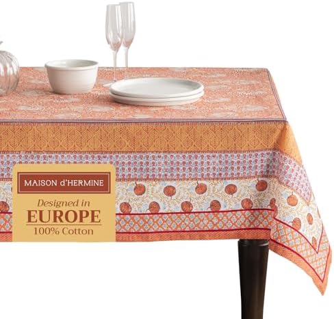 Maison d' Hermine Table Cloth Rectangle Table Reusable 100% Cotton 60"x120" by MaisondHermine