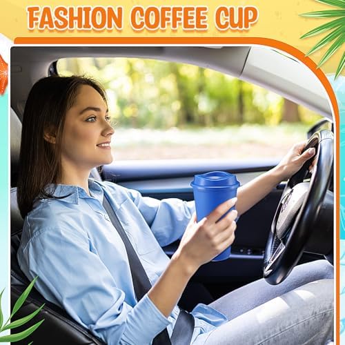 Honeydak 45 Pack 16 oz Reusable Coffee Cups with Lids Water Bottle Iced Coffee Travel Mug Reusable Portable Plastic Tea Tumblers Bulk for Hot and Cold Drinks Birthdays Party(Classic,Multicolor) - Image 5
