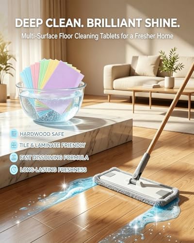 100-Piece Floor Cleaning Tablets, 2026 Upgraded Multi-Surface Cleaner, Dissolvable Pre-Measured Concentrated Mop Remover Solution for Deep Cleaning Hardwood, Tile & Laminate, Streak-Free Fresh Scent - Image 3