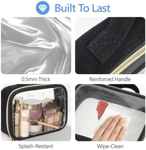 PACKISM Clear Makeup Bag Travel - Velvet Side TSA Approved Toiletry Bag - Image 5