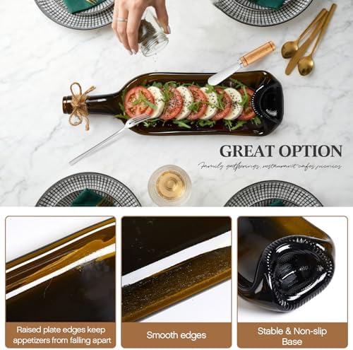 Bokon 1 Pcs Wine Gifts Melted Serving Tray, Brown, Wine Bottle - Image 3