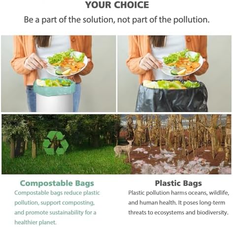 200PCS AYOTEE Compostable Trash Bags 1.2 Gallon Unscented Biodegradable Compost Bags - Image 3