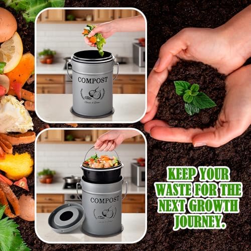 AOSION 1 Gallon Countertop Compost Bin for Kitchen with Lid,Odor Resistant - Image 6