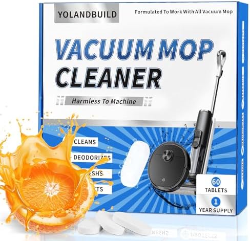 Floor Cleaning Solution Tablet,Compatible with Tineco, Deep Cleans for Multiple Hard Floors, Suitable With All Robot Vacuums with Mopping and Cordless Wet/Dry Vacuum Mop Cleaner-60 Pack,Orange Scent by Unknown