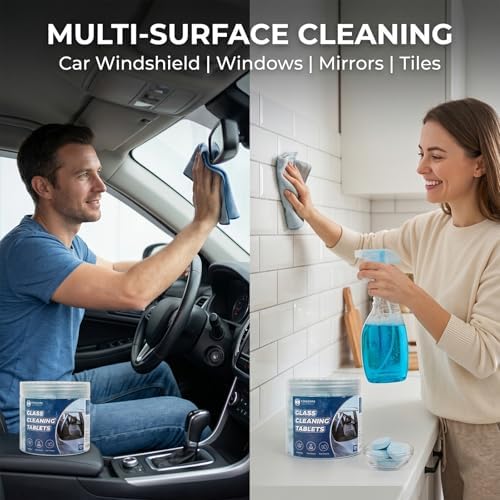 Coldcool Windshield Washer Tablets, 250-Pack Effervescent Car Glass Cleaning Tablets, Streak-Free Windshield Wiper Fluid Concentrate Replacement for All Vehicles - Image 4