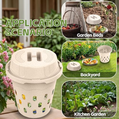 2-Pack Underground Worm Composter, Worm Compost Bin for Garden, 8L - Image 2