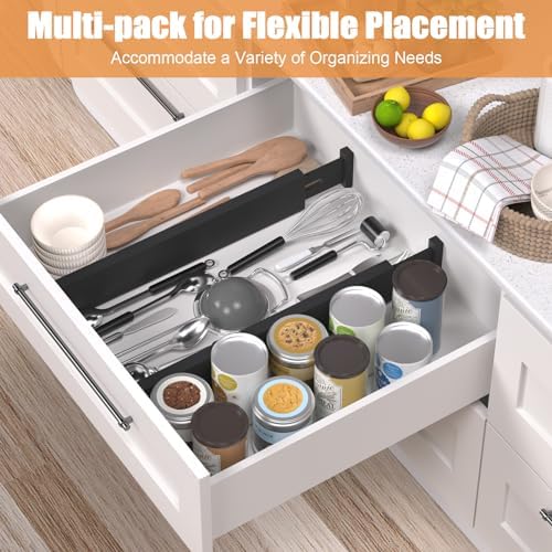 Bamboo Drawer Dividers, Adjustable Drawer Organizers, Fits 17.6–21" Drawers - Image 2