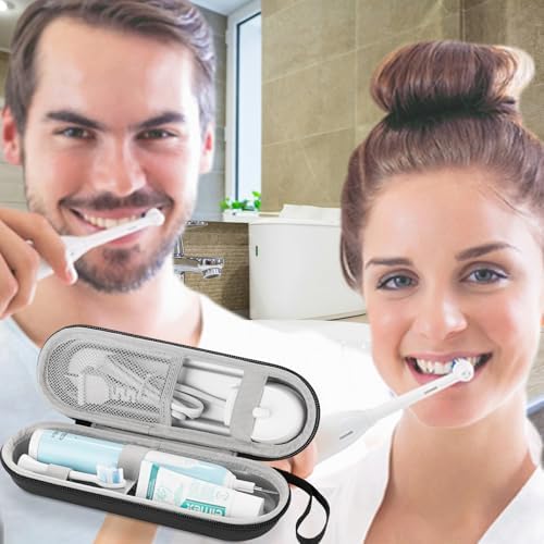 Toothbrush Travel Case for Oral B/Oral-B Pro 1000 1500 5000 7000 & Philips Sonicare 4100 1100 5300 5100 6100/iO Electric Toothbrush, Hard Protective Storage Bag (Black) - Image 7