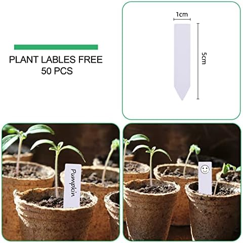 JERIA 50-Pack 3.15 Inch Peat Pots for Seedling with 50 Pcs Plant Labels,Outdoor Garden Germination Nursery Pots,Biodegradable Seed Starter Pots Kits - Image 3